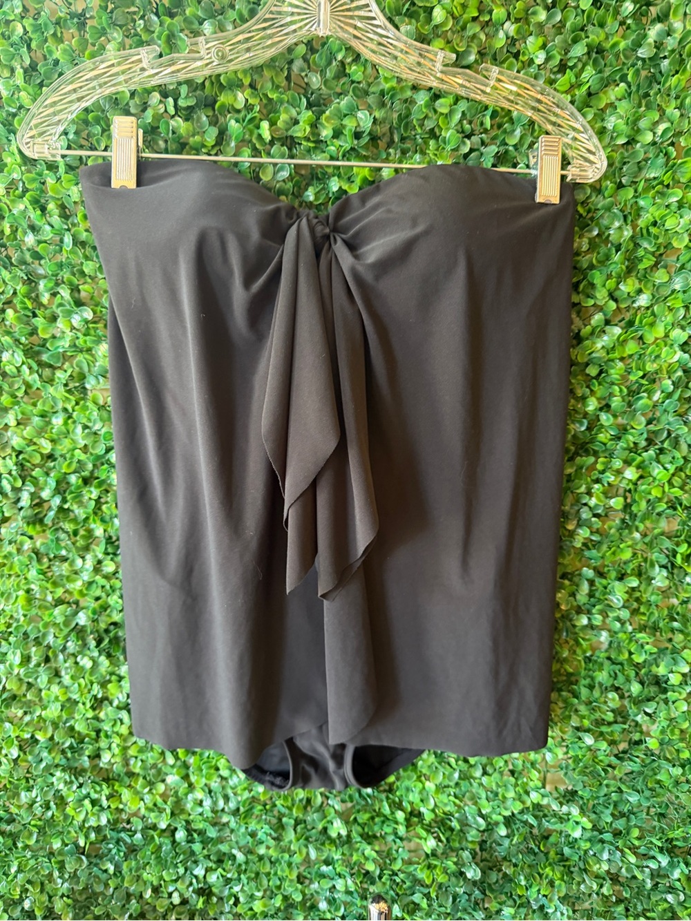 Aqua Green Black Strapless One-Piece Swim